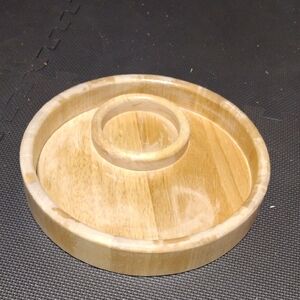 Round Wooden Tray with Inner Compartment